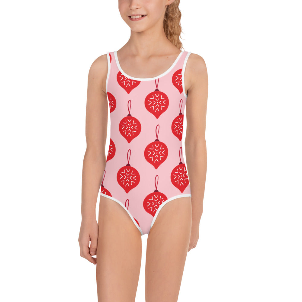 "PINK ORNAMENTS" Holiday Dance + Gymnastic Leotard